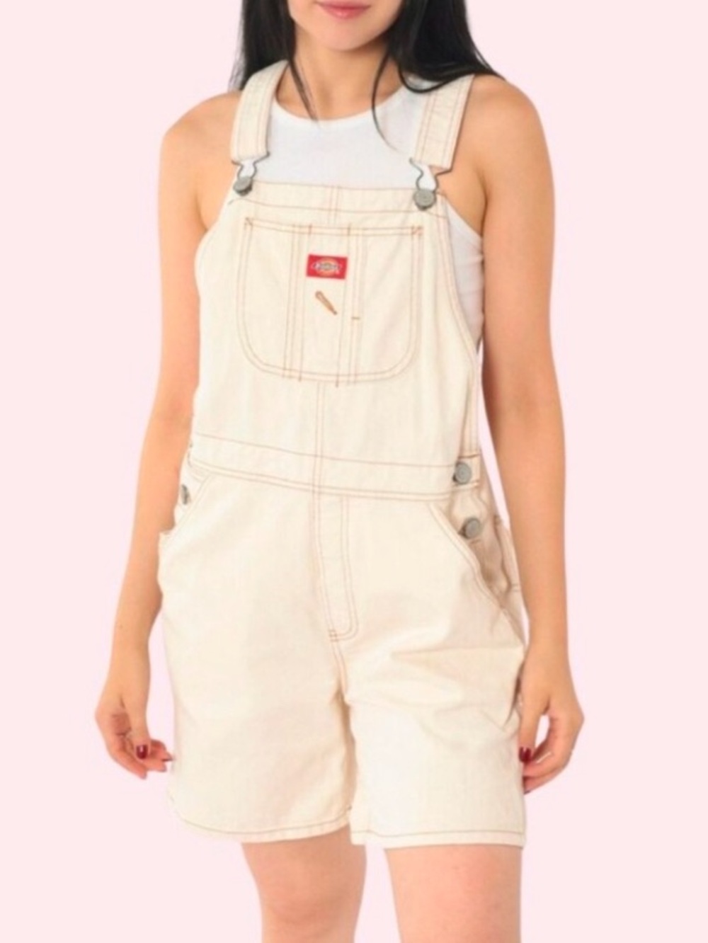 Dickies relaxed fit duck bib shortalls 6” size L